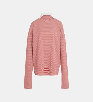 T-shirt Olly col roulé - Jejia - Rouge et blanc
