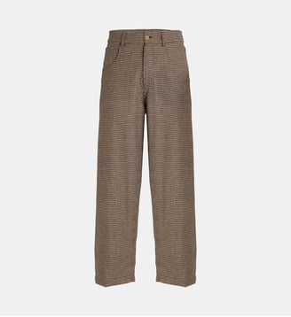 Pantalon large Gigi pied-de-poule - Jejia - Beige et noir