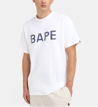 T-shirt Rhinestone Logo - A BATHING APE ® - Blanc