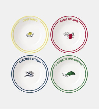 Ensemble de 4 assiettes - Opjet Paris - Multicolore