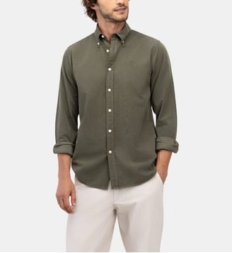 Chemise en velours côtelé à col boutonné - El Ganso - Vert