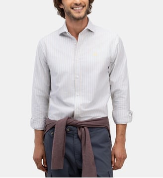 Chemise Oxford vert boucher orange - El Ganso - Vert
