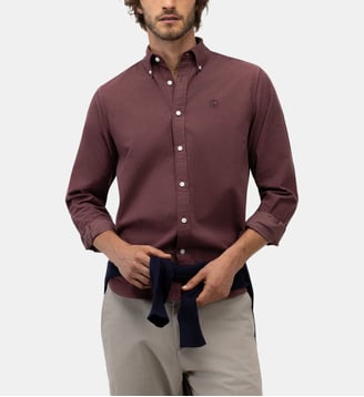 Chemise en velours côtelé à col américain - El Ganso - Bordeaux