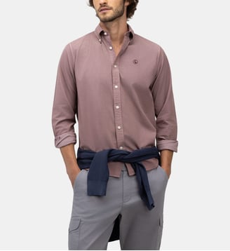 Chemise en velours côtelé à col américain - El Ganso - Rose