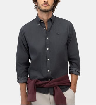 Chemise en velours côtelé teinte en pièce - El Ganso - Gris