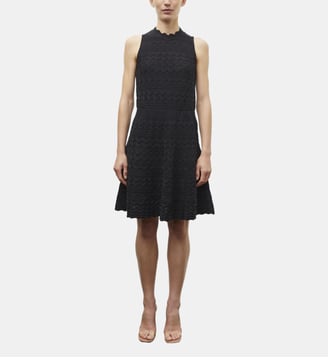 Robe courte en maille croquet - Molli - Noir profond