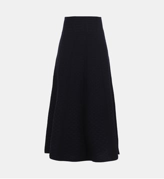 Jupe longue en maille panier tressé - Molli - Nuit
