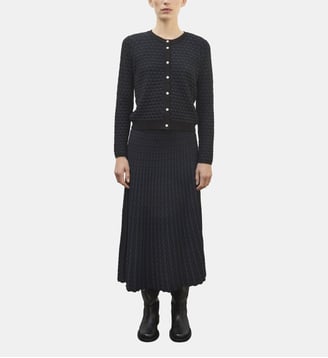 Jupe longue en maille cannage - Molli - Noir