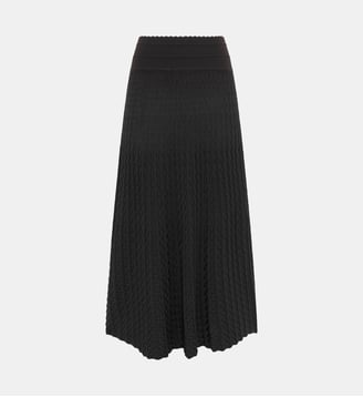 Jupe longue en maille cannage - Molli - Noir foncé