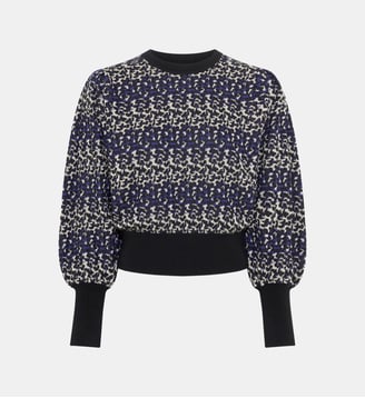 Top à col rond jacquard - Molli - Indigo