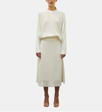 Pull col rond ample - Molli - Crème
