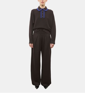 Pantalon fluide en maille - Molli - Ébène