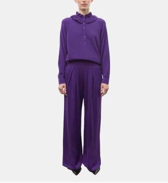 Pantalon fluide en maille - Molli - Violet