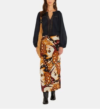 Jupe midi Borbofly - Farm Rio - Multicolore