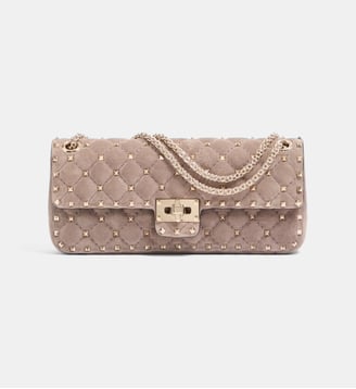 Sac porté épaule Rockstud Spike moyen - Valentino Garavani - Gris