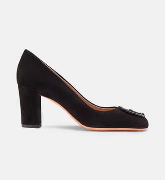 Escarpins à bout carré et boucle - Santoni - Noir