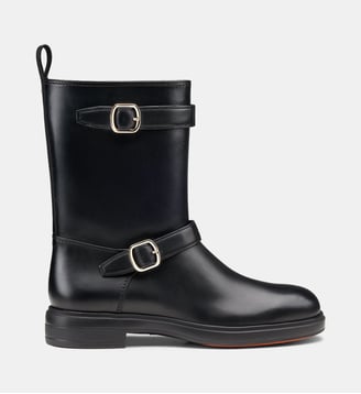 Bottines à doubles brides - Santoni - Noir
