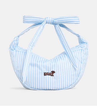 Sac cabas Bow matelassé à rayures  - Flotte - Rayé bleu