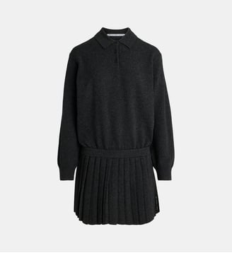 Robe polo courte plissée - Alexander Wang - Graphite