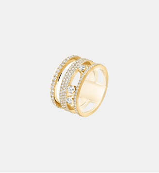 Bague en or jaune pavée diamants - Grand modèle - Messika - Or jaune