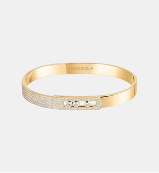 Bracelet jonc en or jaune et pavé diamants - Messika - Or jaune
