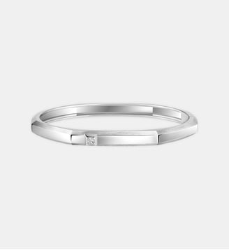 Bracelet jonc en or blanc et diamant - Moyen modèle - Messika - Or blanc