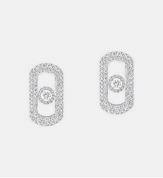 Boucles d'oreilles en or blanc pavé diamants - Messika - Or blanc