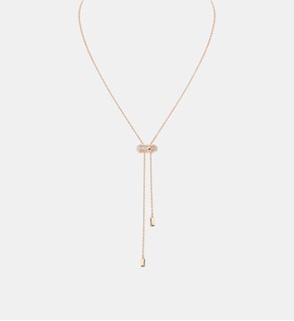 Collier cravate en or rose et diamants - Messika - Or rose
