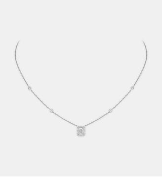 Collier en or blanc et diamants taille émeraude - Messika - Or blanc