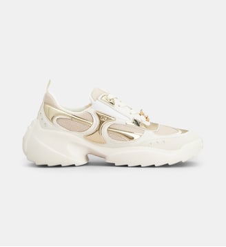 Sneakers basses Viv' on the Run Mini Strass Lace-Up - Roger Vivier - Beige