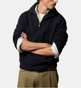 Pull Nate à col camionneur - Balibaris - Bleu marine