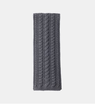 Écharpe à maille torsadée et logo triangulaire - Prada - Gris