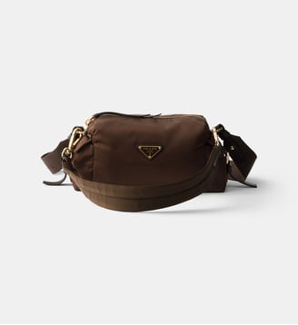 Petit sac porté épaule Explore en Re-Nylon et cuir - Prada - Marron foncé