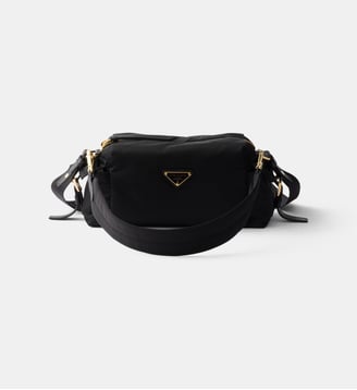 Petit sac porté épaule Explore en Re-Nylon et cuir - Prada - Noir