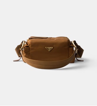 Petit sac porté épaule Explore en Re-Nylon et cuir - Prada - Marron clair