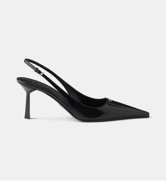 Escarpins à bride arrière en cuir brossé - Prada - Noir