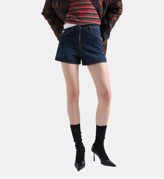 Short en denim - Prada - Bleu