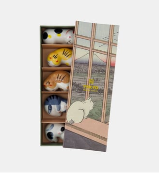 Cat - Coffret de 5 repose-baguettes - Tokyo Design Studio - Multicolore