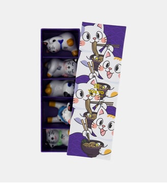 Cat - Coffret de 5 repose-baguettes - Tokyo Design Studio - Multicolore