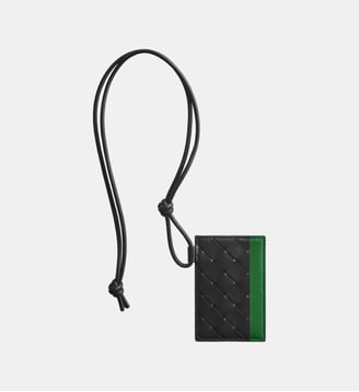 Porte-badge Intrecciato - Bottega Veneta - Noir et vert