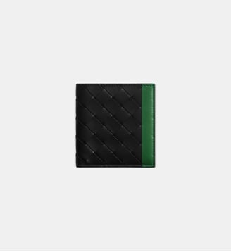 Portefeuille Intrecciato - Bottega Veneta - Noir et vert