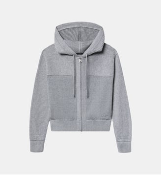 Cardigan à capuche zippé Signature - Kenzo - Gris clair