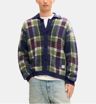 Cardigan col chemise en alpaga - Kenzo - Navy