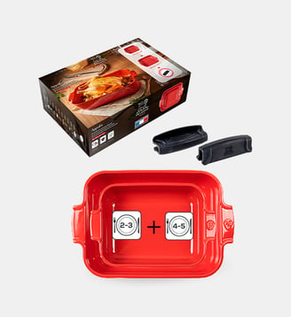 Duo de plats à four 32 et 25 cm - Peugeot - Rouge