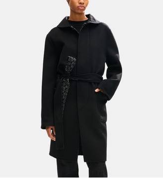 Manteau ceinturé double face - Kenzo - Black