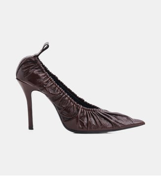 Escarpins pointus Fronce Patent - Iro - Marron