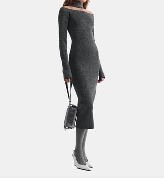 Robe midi Flashback à col Bardot - Iro - Gris clair
