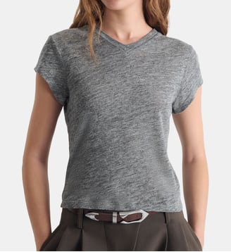 T-shirt Sybel à col V - Iro - Gris