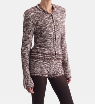 Veste en maille ajustée Dunmore - Iro - Ecureuil et plaqué chêne