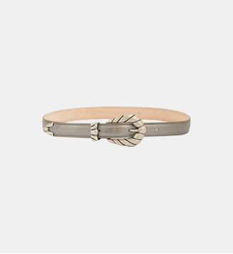Ceinture Baby en cuir à boucle sculptée - Iro - Gris clair